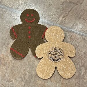1 Cork Gingerbread Man Coasters